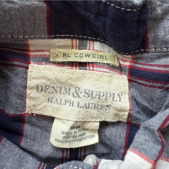 Ralph Lauren Denim & Supply Cowgirl Pearl Snap Plaid Shirt Women’s Size M - Picture 5 of 13